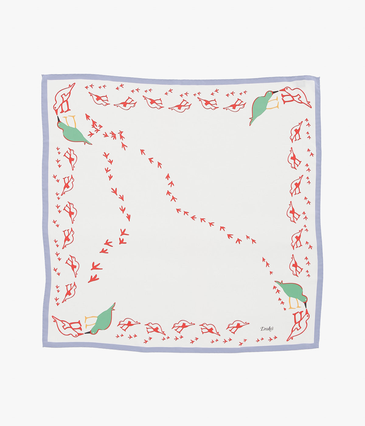 DRAKE'S ''OYSTER CATCHER PRINT BANDANA'' (ECRU)