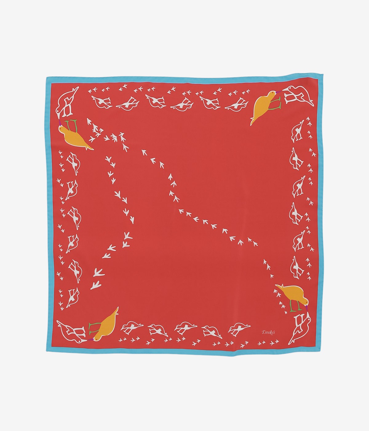 DRAKE'S ''OYSTER CATCHER PRINT BANDANA'' (RED)