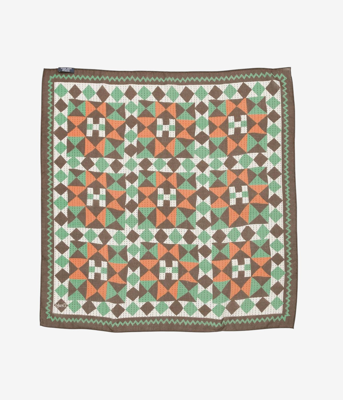 DRAKE'S ''PATCHWORK PRINT BANDANA'' (BROWN)