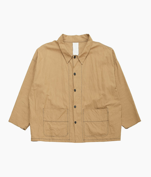 DTERIORO ''U. PERSONNE SHIRT｜VINTAGE BROWN LINEN'' (BROWN)