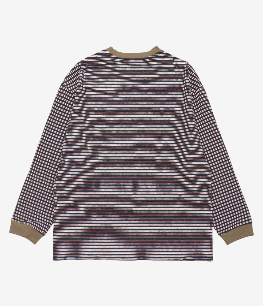 ELEPH ''BEER TEE'' (NAVY/RED STRIPE)