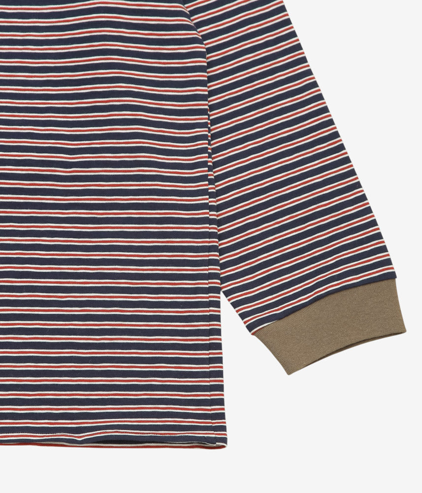 ELEPH ''BEER TEE'' (NAVY/RED STRIPE)