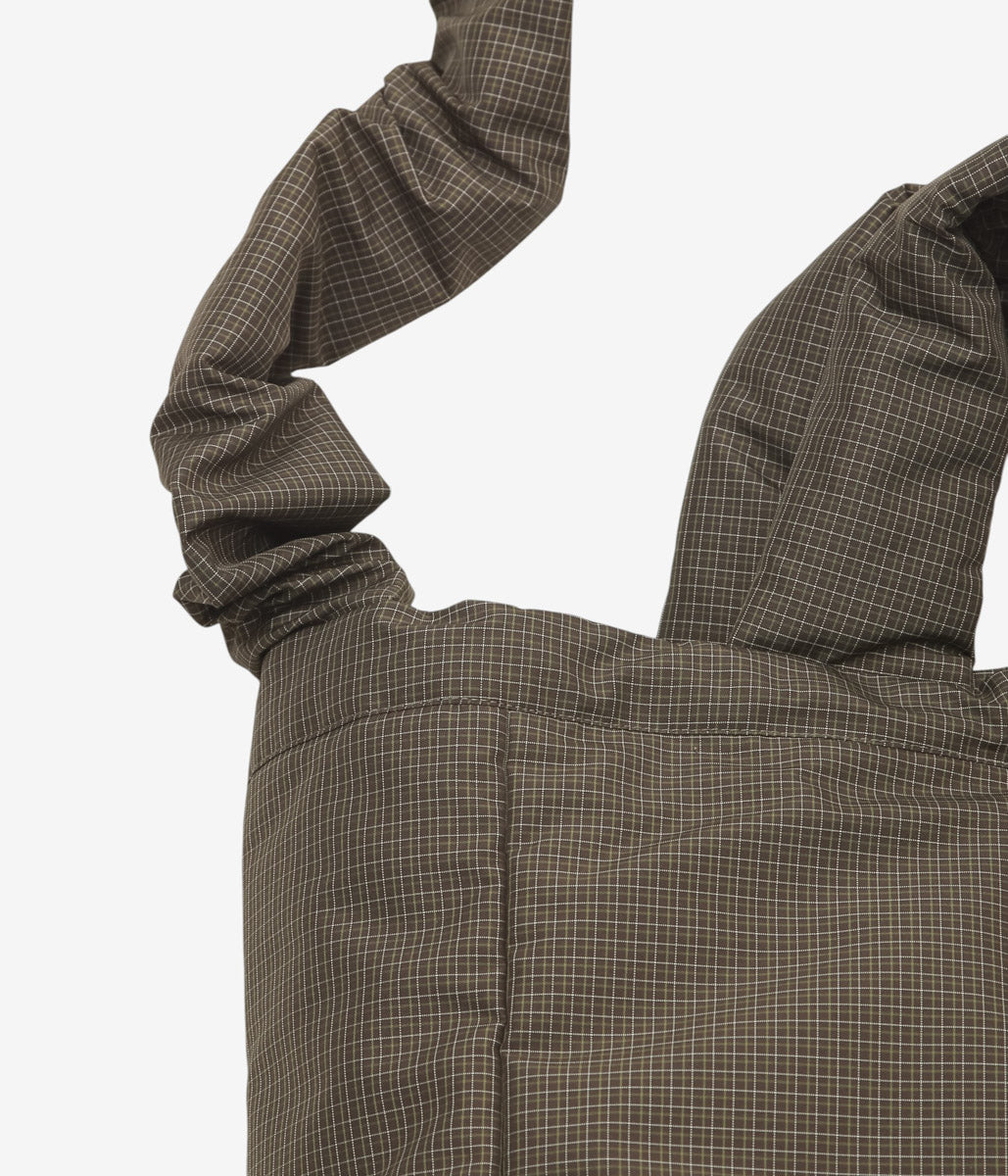 ELEPH ''CHECK SMALL PUFF BAG'' (BROWN GREEN IVORY CHECK)