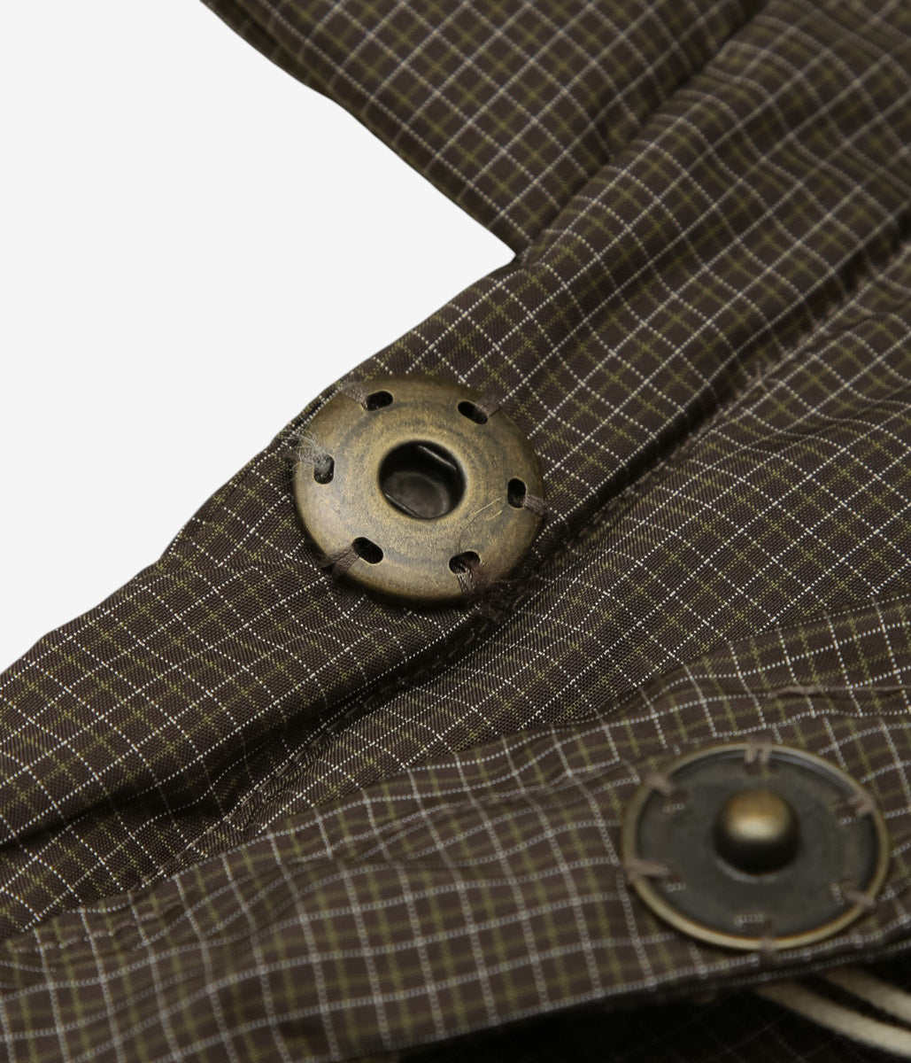 ELEPH ''CHECK SMALL PUFF BAG'' (BROWN GREEN IVORY CHECK)
