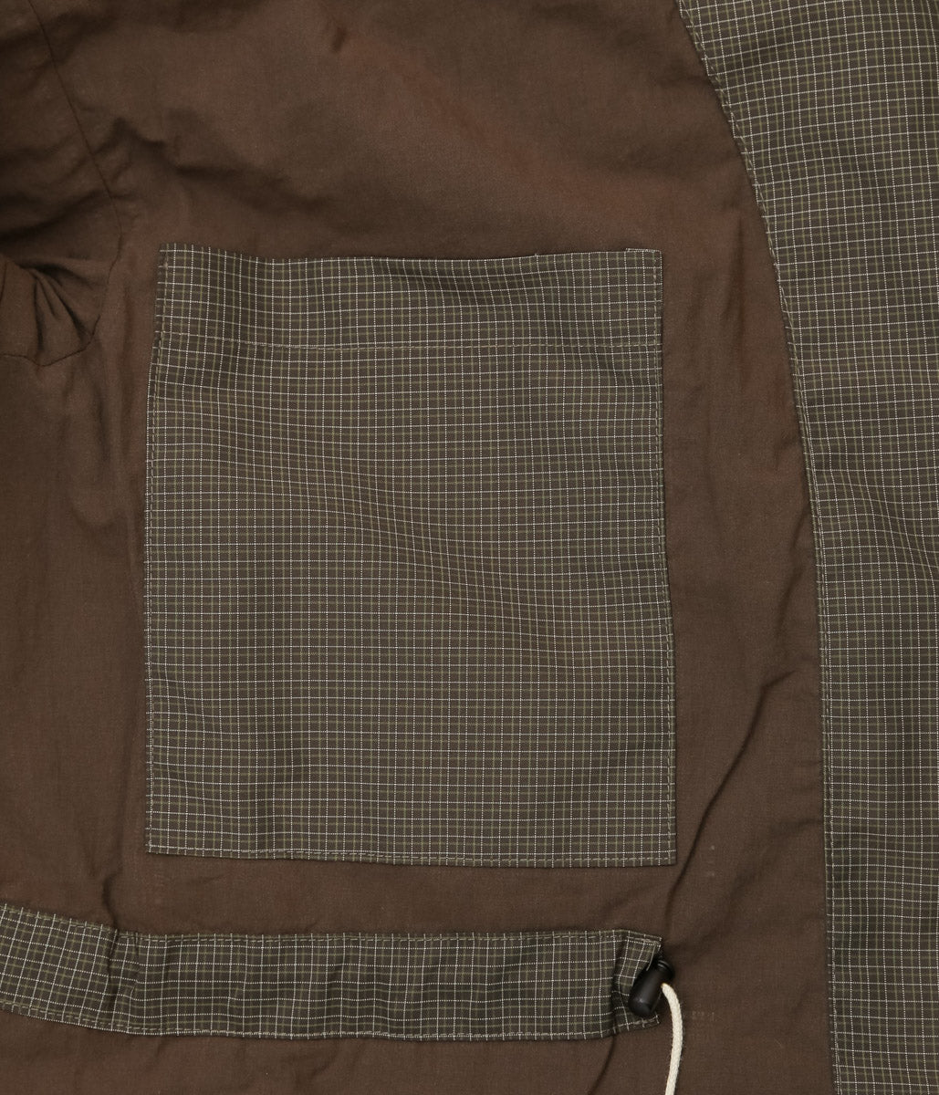 ELEPH ''SMALL PUFF COAT'' (BROWN GREEN IVORY CHECK)