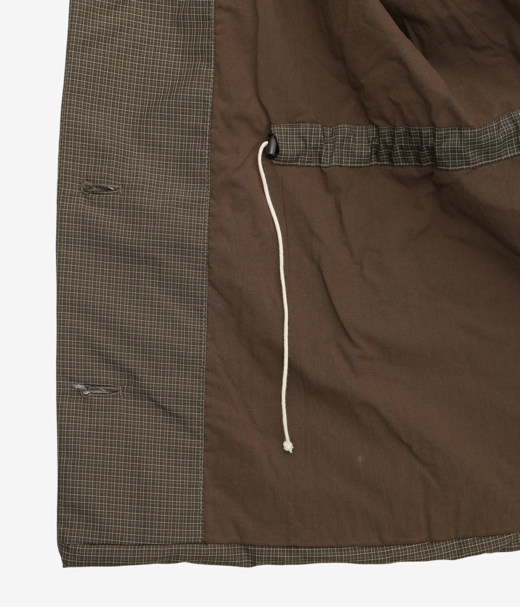 ELEPH ''SMALL PUFF COAT'' (BROWN GREEN IVORY CHECK)
