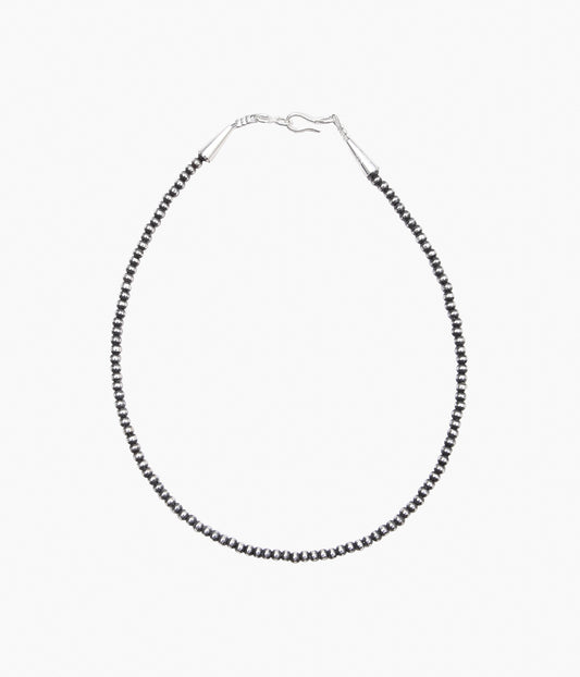 ERICKA NICOLAS BEGAY ''NAVAJO PEARL 3MM 35CM'' (OXIDAIZED SILVER (燻))