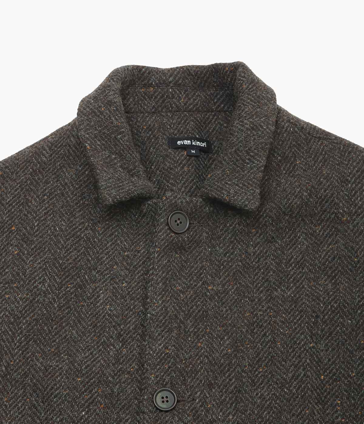 EVAN KINORI ''BIG COAT'' (BROWN / CHARCOAL)