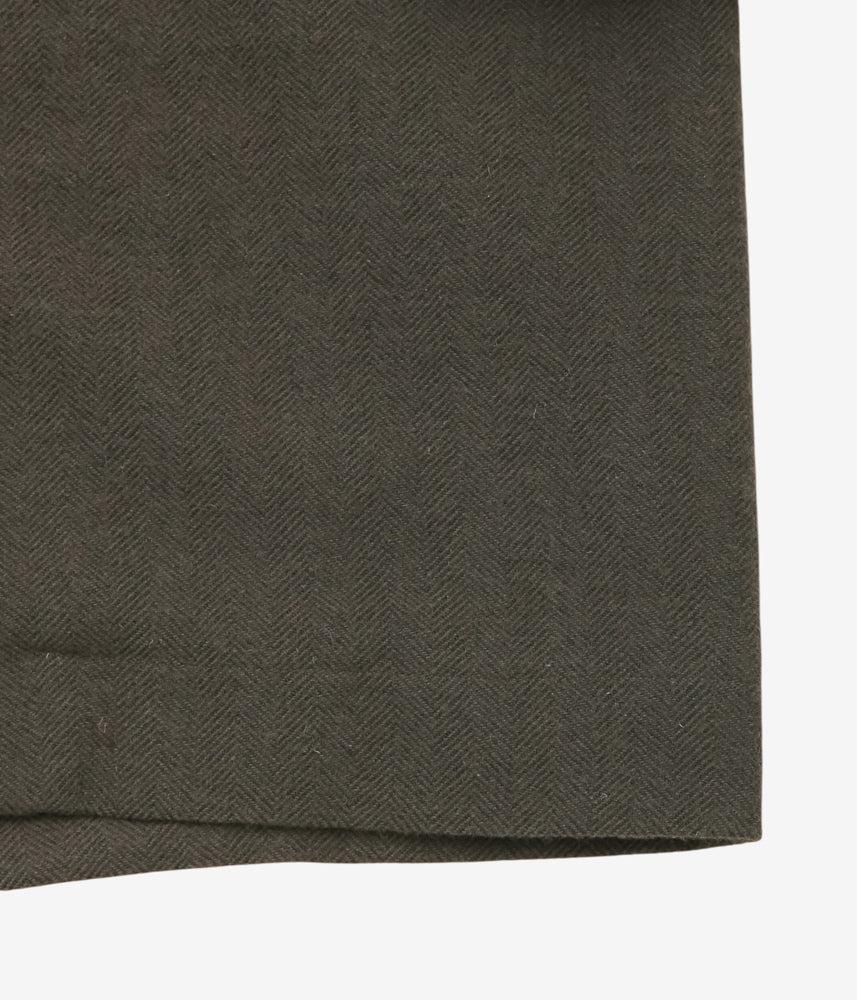 EVAN KINORI ''BIG COAT | HVY. WOOL/LIN H-BONE'' (다크 올리브)