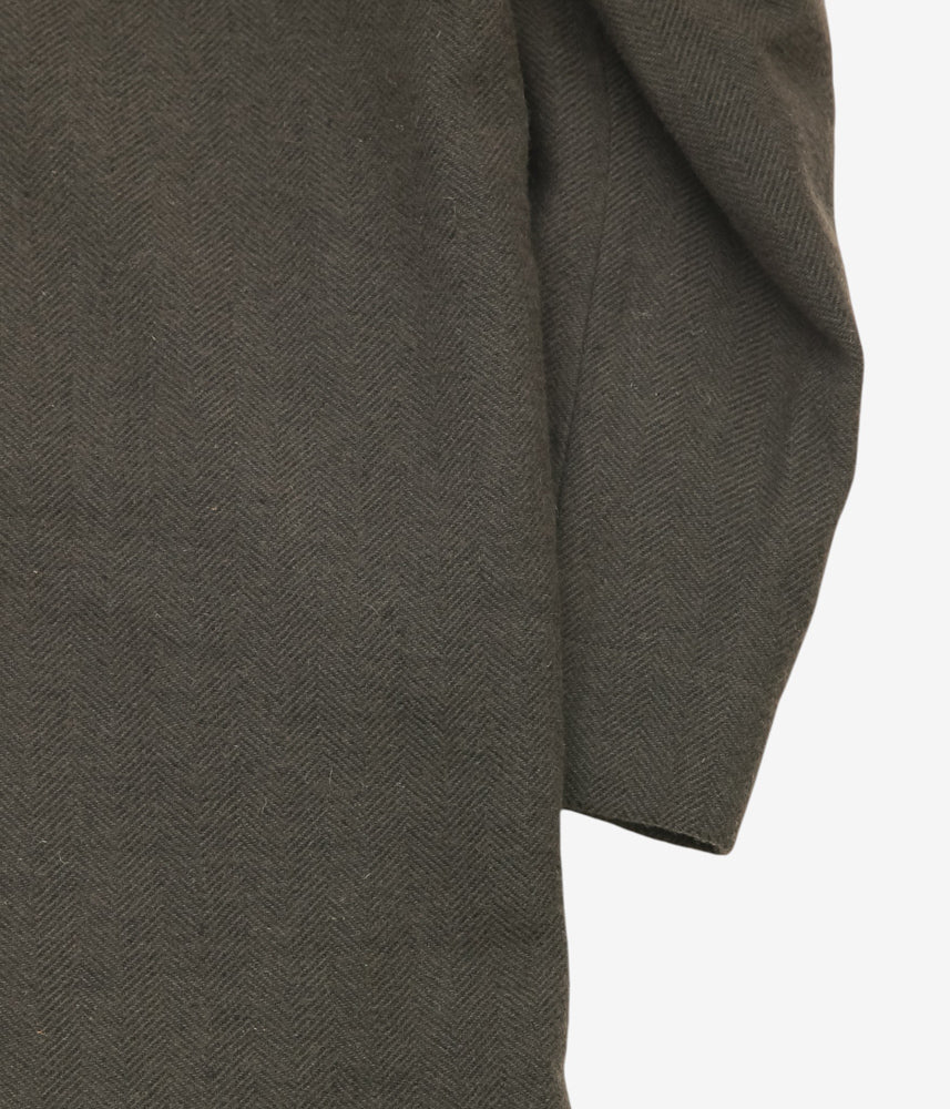 EVAN KINORI ''BIG COAT | HVY. WOOL/LIN H-BONE'' (다크 올리브)