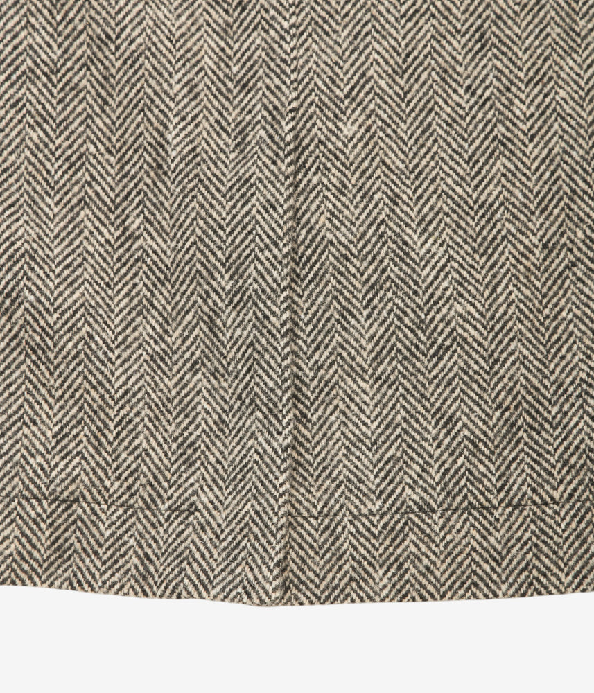 EVAN KINORI ''BIG COAT | IRISH WOOL H-BONE | NATURAL/BLACK'' (NATURAL/BLACK)