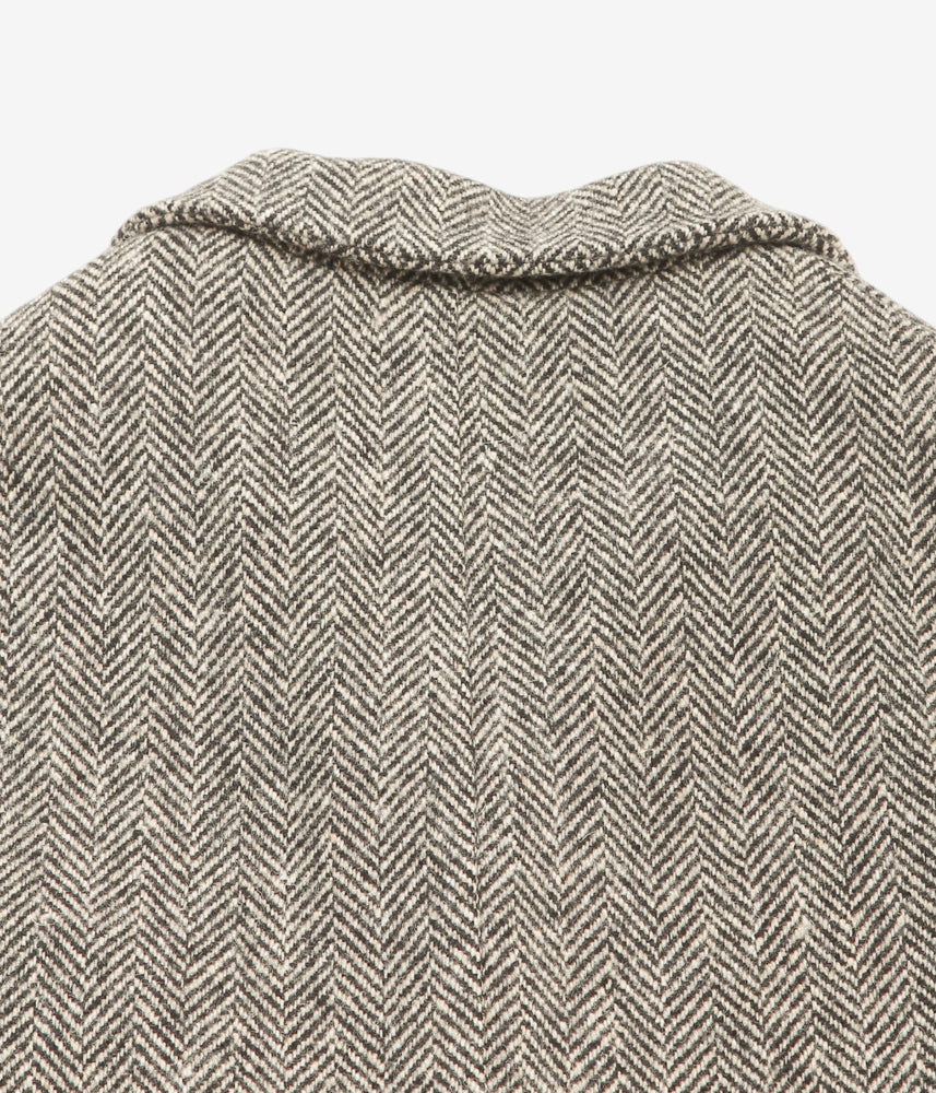 EVAN KINORI ''BIG COAT | IRISH WOOL H-BONE | NATURAL/BLACK'' (NATURAL/BLACK)