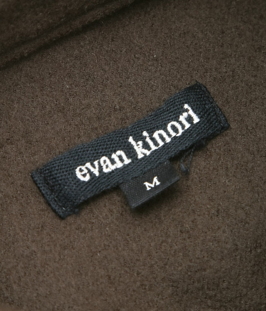 EVAN KINORI ''BIG SHIRT | HEAVY WOOL FLANNEL'' (DARK BROWN)