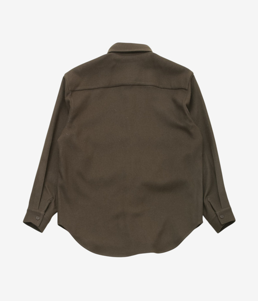 EVAN KINORI ''BIG SHIRT | HEAVY WOOL FLANNEL'' (DARK BROWN)