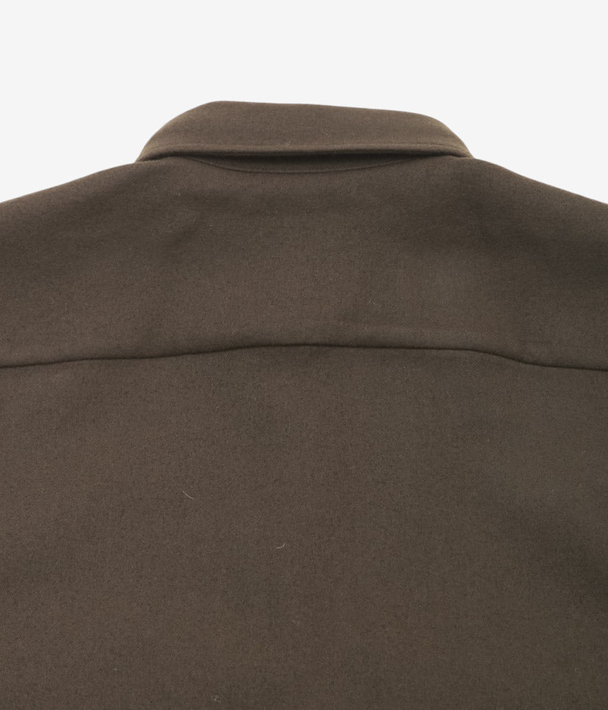 EVAN KINORI ''BIG SHIRT | HEAVY WOOL FLANNEL'' (DARK BROWN)