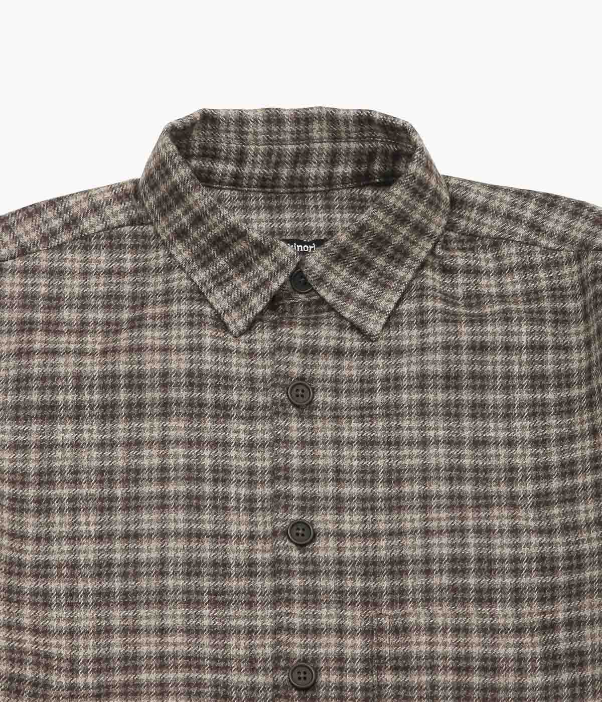 EVAN KINORI ''BIG SHIRT TWO'' (BROWN / BEIGE)