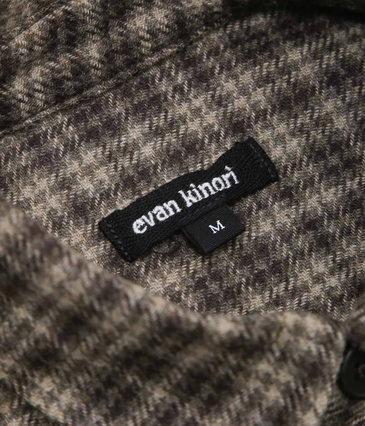 EVAN KINORI ''BIG SHIRT TWO'' (BROWN / BEIGE)