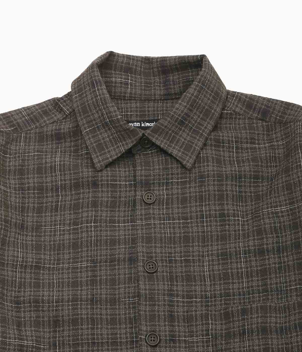 EVAN KINORI ''BIG SHIRT TWO'' (BROWN / BEIGE / NAVY)