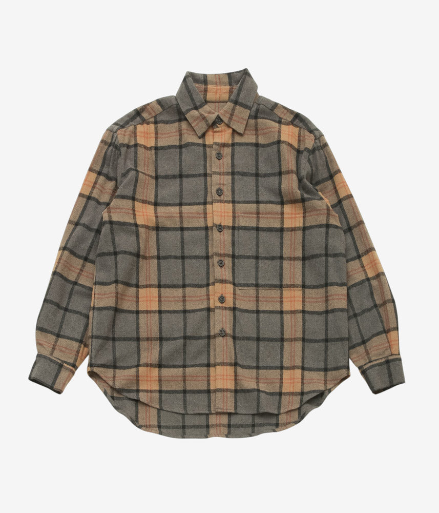 EVAN KINORI ''BIG SHIRT TWO | WOOL CASHMERE CHECK'' (BLACK/GREY/BEIGE)