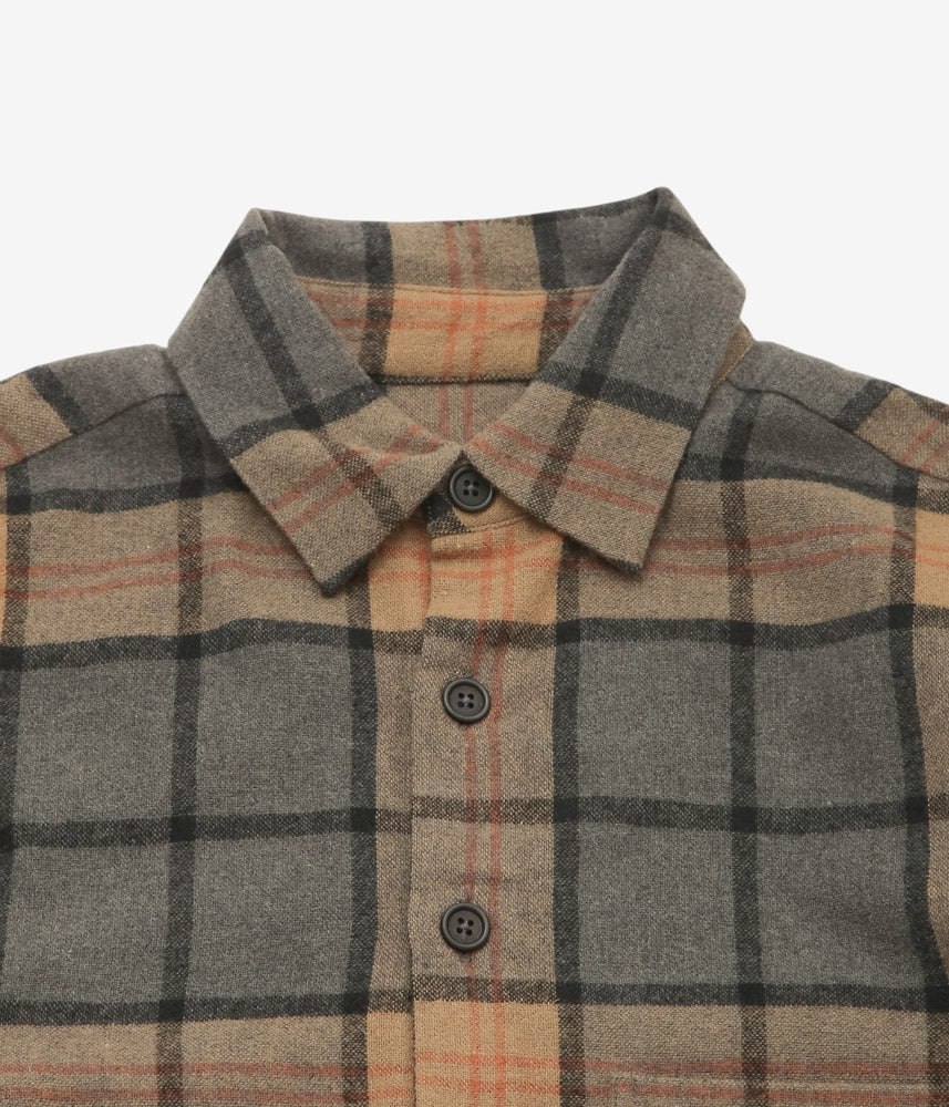 EVAN KINORI ''BIG SHIRT TWO | WOOL CASHMERE CHECK'' (BLACK/GREY/BEIGE)