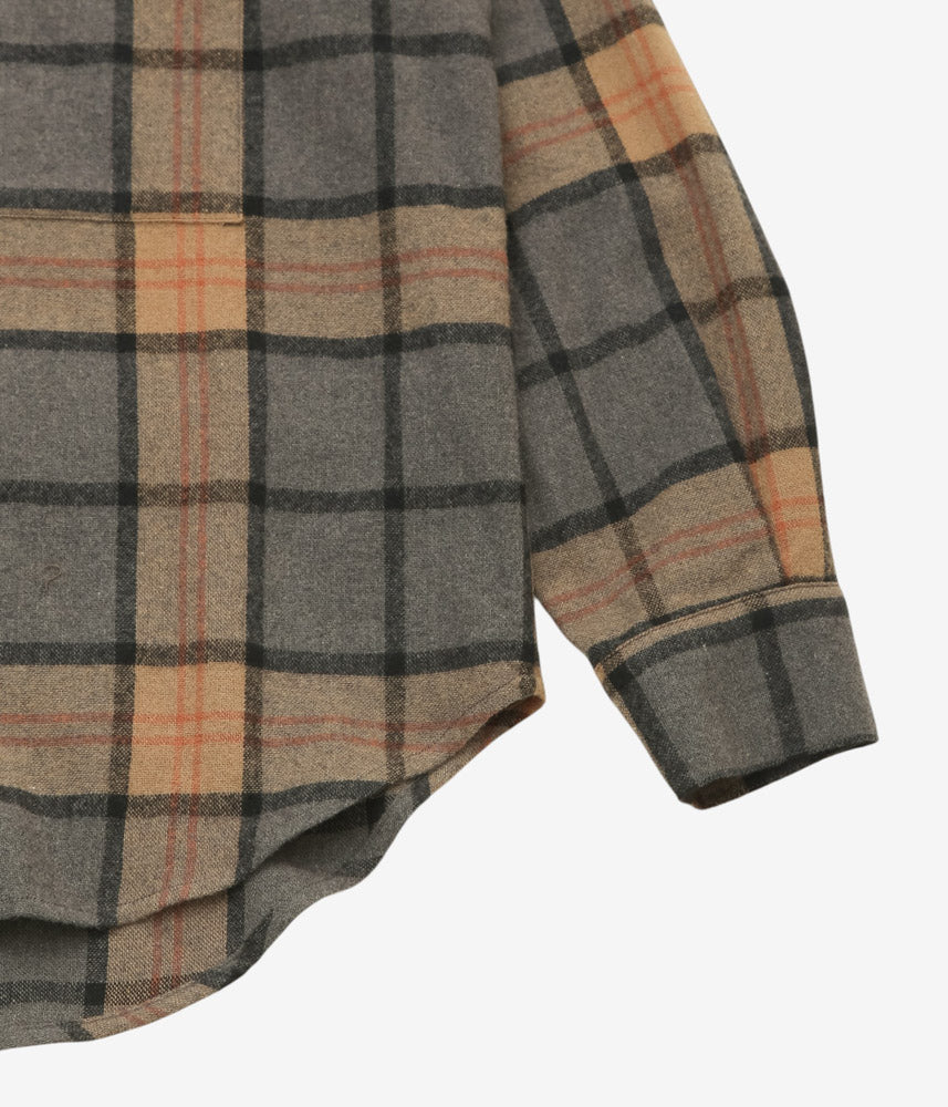 EVAN KINORI ''BIG SHIRT TWO | WOOL CASHMERE CHECK'' (BLACK/GREY/BEIGE)