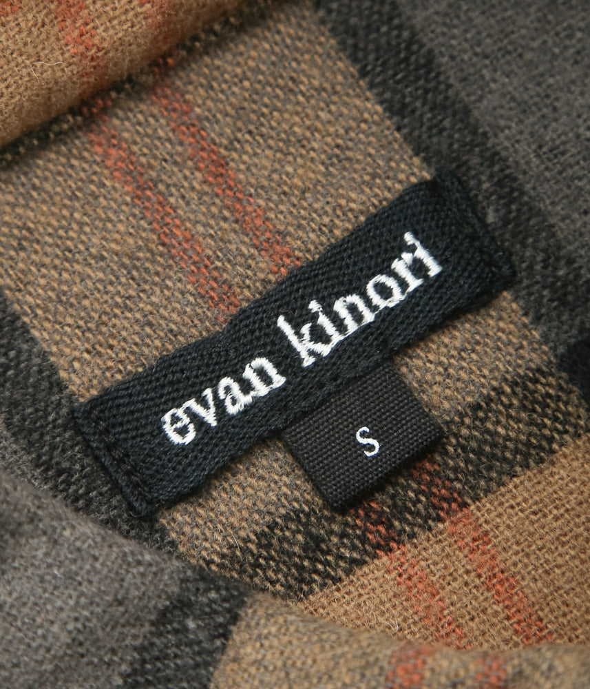 EVAN KINORI ''BIG SHIRT TWO | WOOL CASHMERE CHECK'' (BLACK/GREY/BEIGE)