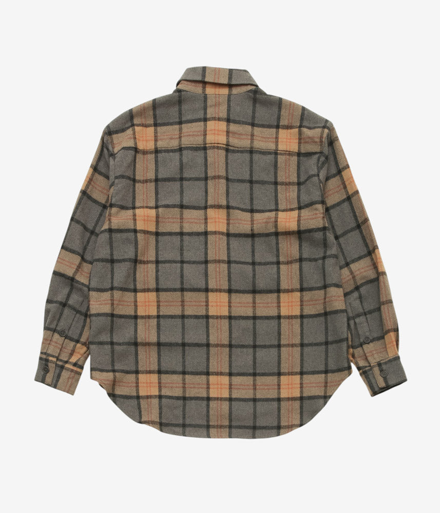 EVAN KINORI ''BIG SHIRT TWO | WOOL CASHMERE CHECK'' (BLACK/GREY/BEIGE)