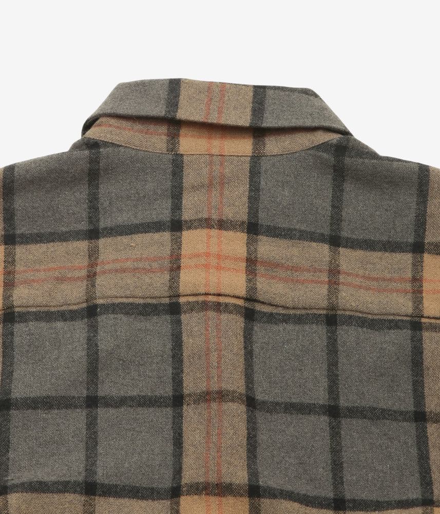 EVAN KINORI ''BIG SHIRT TWO | WOOL CASHMERE CHECK'' (BLACK/GREY/BEIGE)