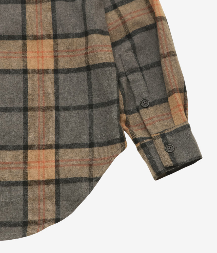 EVAN KINORI ''BIG SHIRT TWO | WOOL CASHMERE CHECK'' (BLACK/GREY/BEIGE)