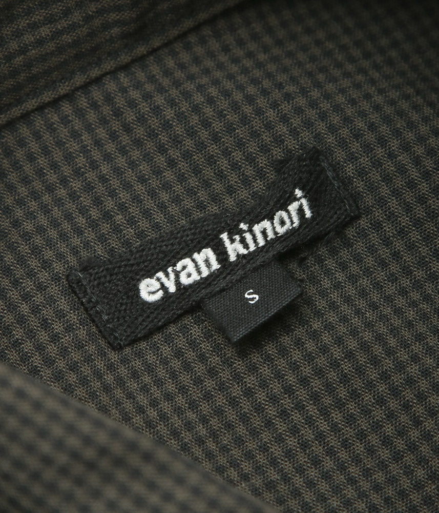 EVAN KINORI ''BIG SHIRT TWO | WORSTED WOOL CHECK'' (OLIVE/BLACK)
