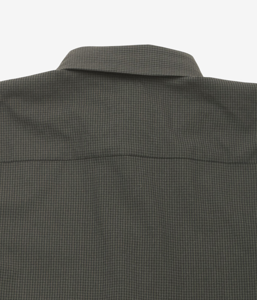 EVAN KINORI ''BIG SHIRT TWO | WORSTED WOOL CHECK'' (OLIVE/BLACK)