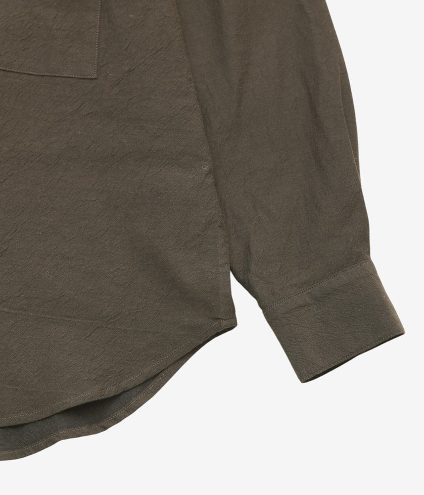 EVAN KINORI ''BIG SHIRT TWO | YARN DYED COTTON YAK'' (BROWN BLACK)