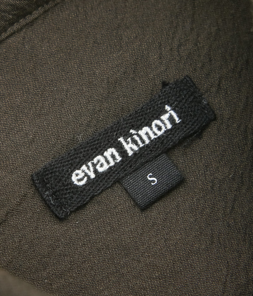 EVAN KINORI ''BIG SHIRT TWO | YARN DYED COTTON YAK'' (BROWN BLACK)