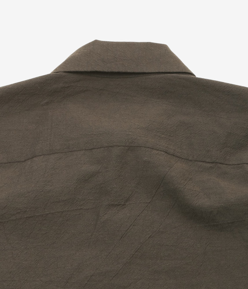 EVAN KINORI ''BIG SHIRT TWO | YARN DYED COTTON YAK'' (BROWN BLACK)