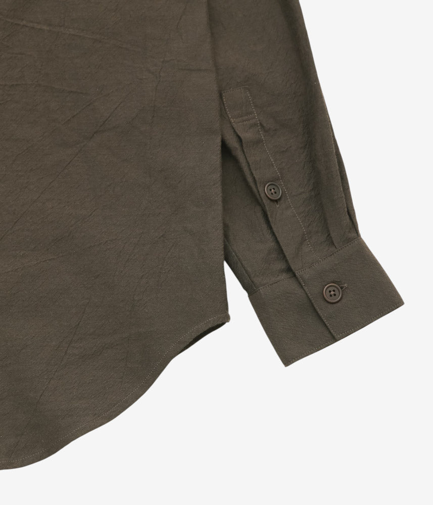 EVAN KINORI ''BIG SHIRT TWO | YARN DYED COTTON YAK'' (BROWN BLACK)