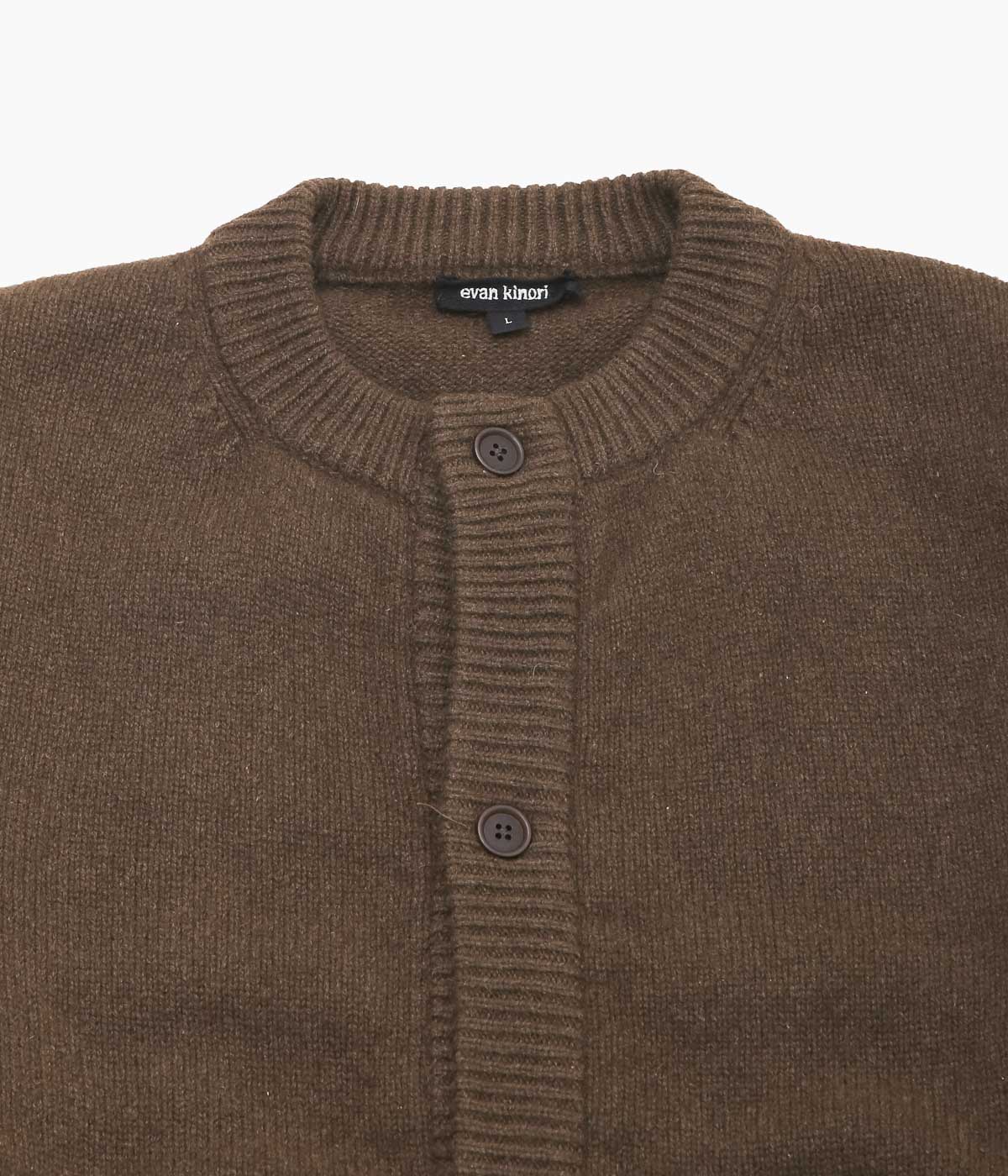 EVAN KINORI ''CREWNECK CARDIGAN'' (DARK BROWN)