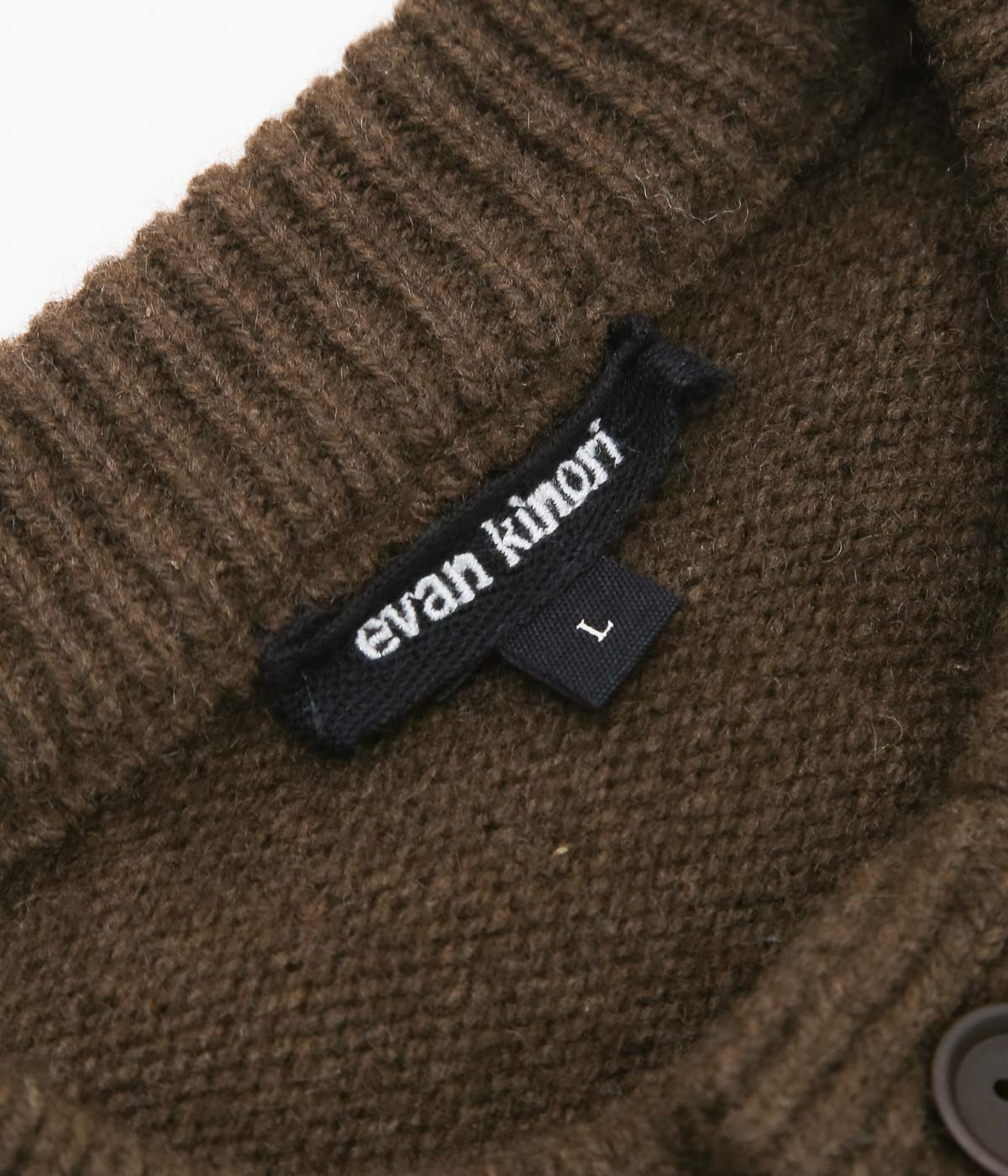 EVAN KINORI ''CREWNECK CARDIGAN'' (DARK BROWN)