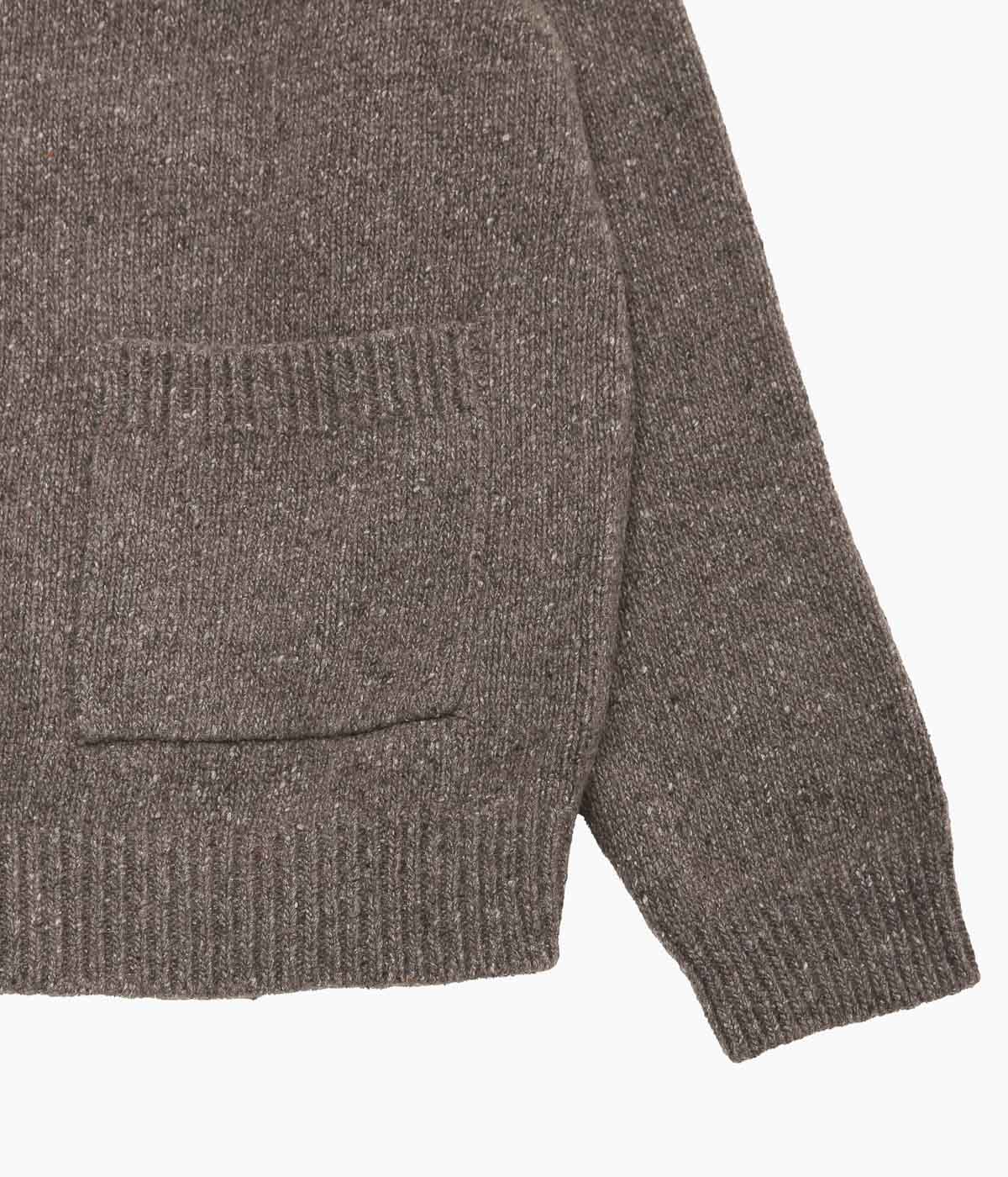 EVAN KINORI ''CREWNECK CARDIGAN'' (LIGHT BROWN)