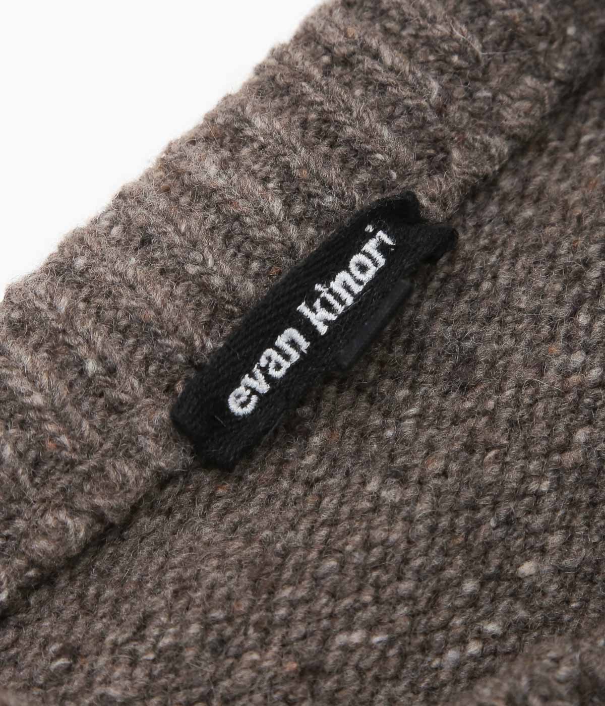 EVAN KINORI ''CREWNECK CARDIGAN'' (LIGHT BROWN)