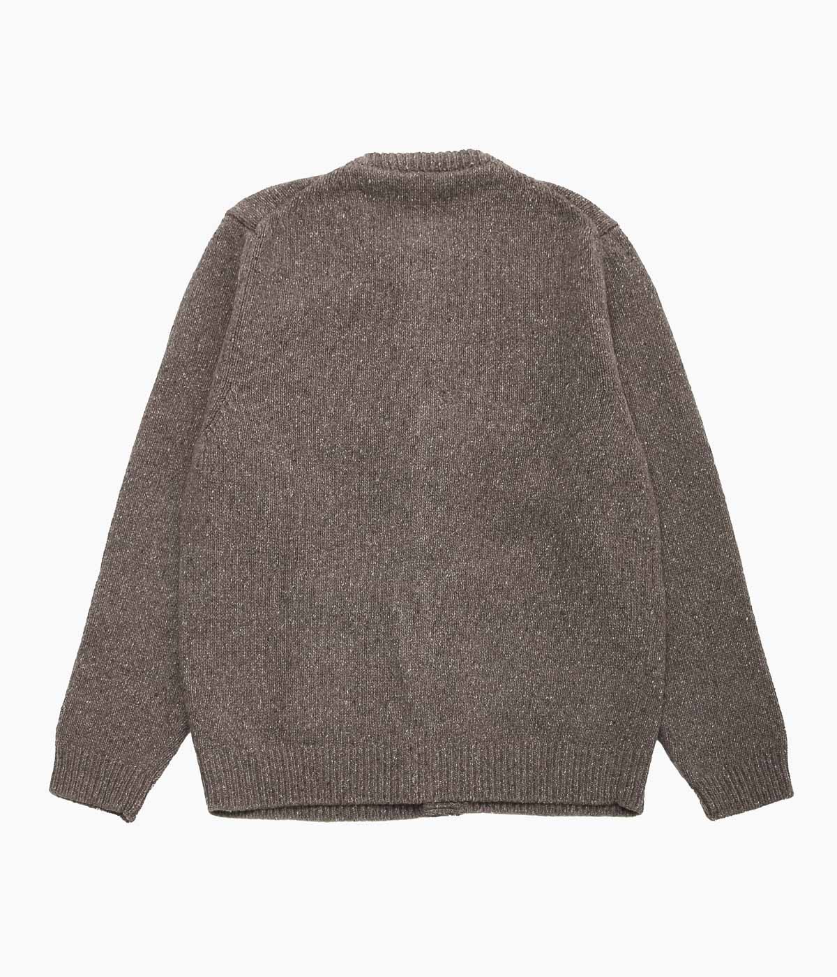 EVAN KINORI ''CREWNECK CARDIGAN'' (LIGHT BROWN)