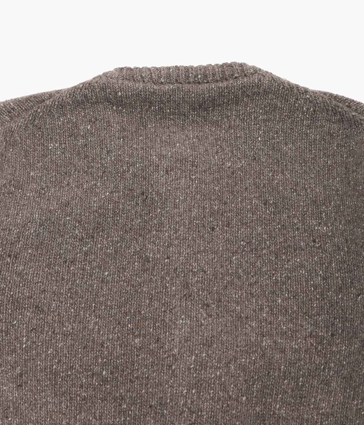 EVAN KINORI ''CREWNECK CARDIGAN'' (LIGHT BROWN)