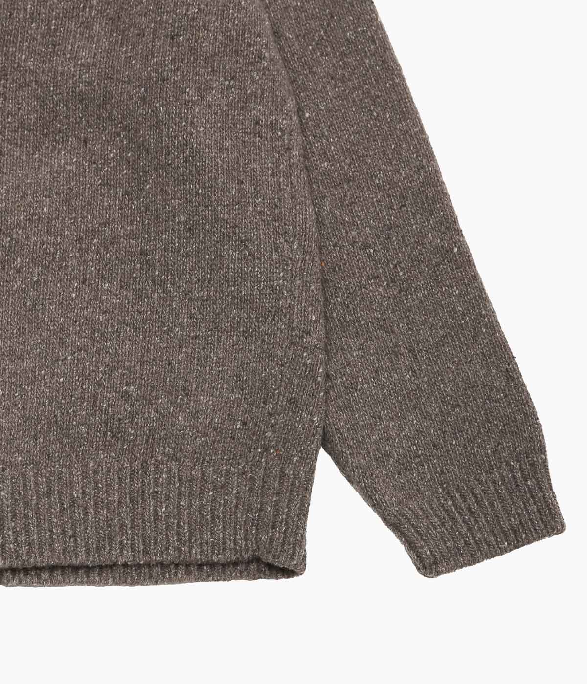 EVAN KINORI ''CREWNECK CARDIGAN'' (LIGHT BROWN)