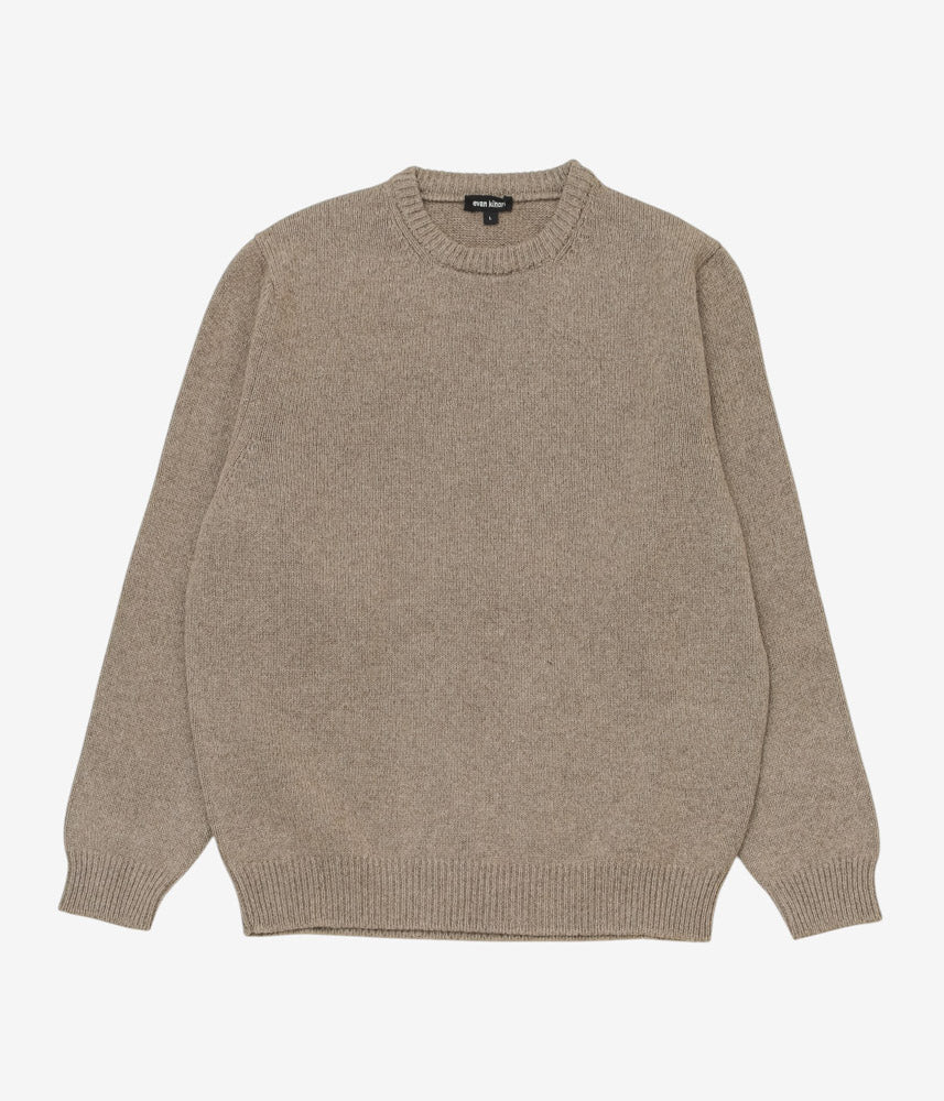 EVAN KINORI ''CREWNECK SWEATER | UNDYED YAK WOOL'' (LIGHT BROWN)