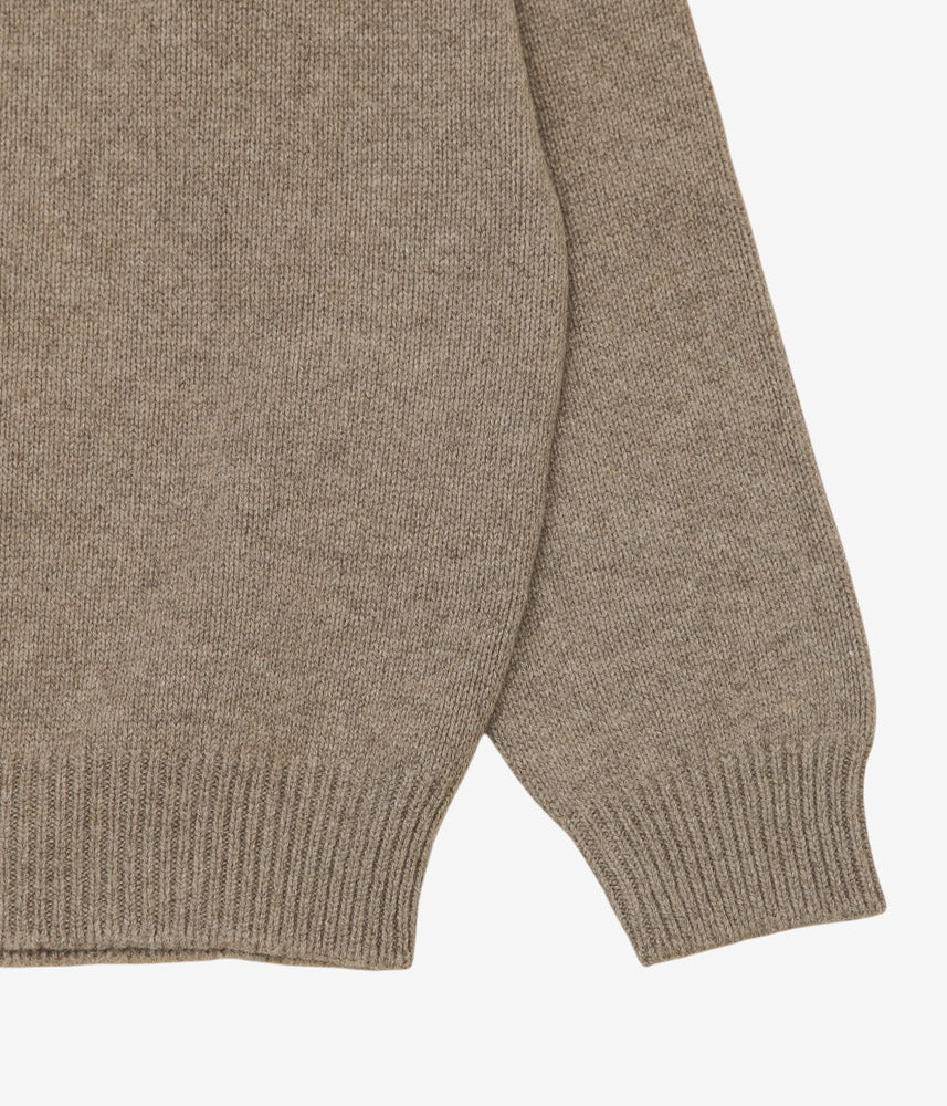 EVAN KINORI ''CREWNECK SWEATER | UNDYED YAK WOOL'' (LIGHT BROWN)