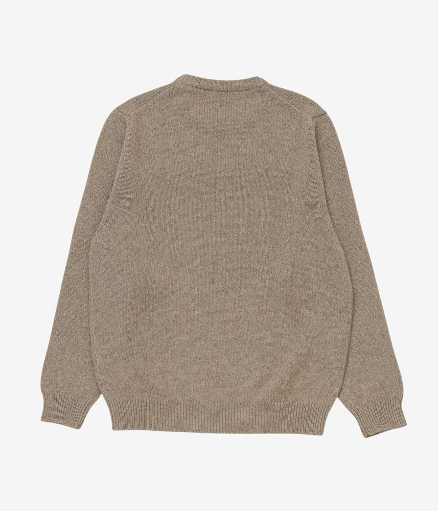 EVAN KINORI ''CREWNECK SWEATER | UNDYED YAK WOOL'' (LIGHT BROWN)
