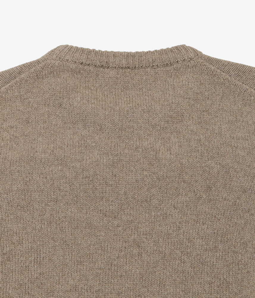 EVAN KINORI ''CREWNECK SWEATER | UNDYED YAK WOOL'' (LIGHT BROWN)
