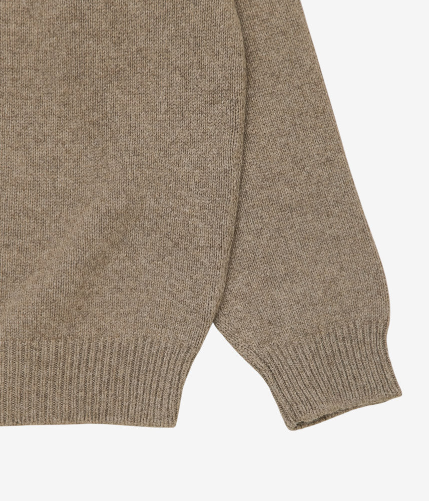 EVAN KINORI ''CREWNECK SWEATER | UNDYED YAK WOOL'' (LIGHT BROWN)