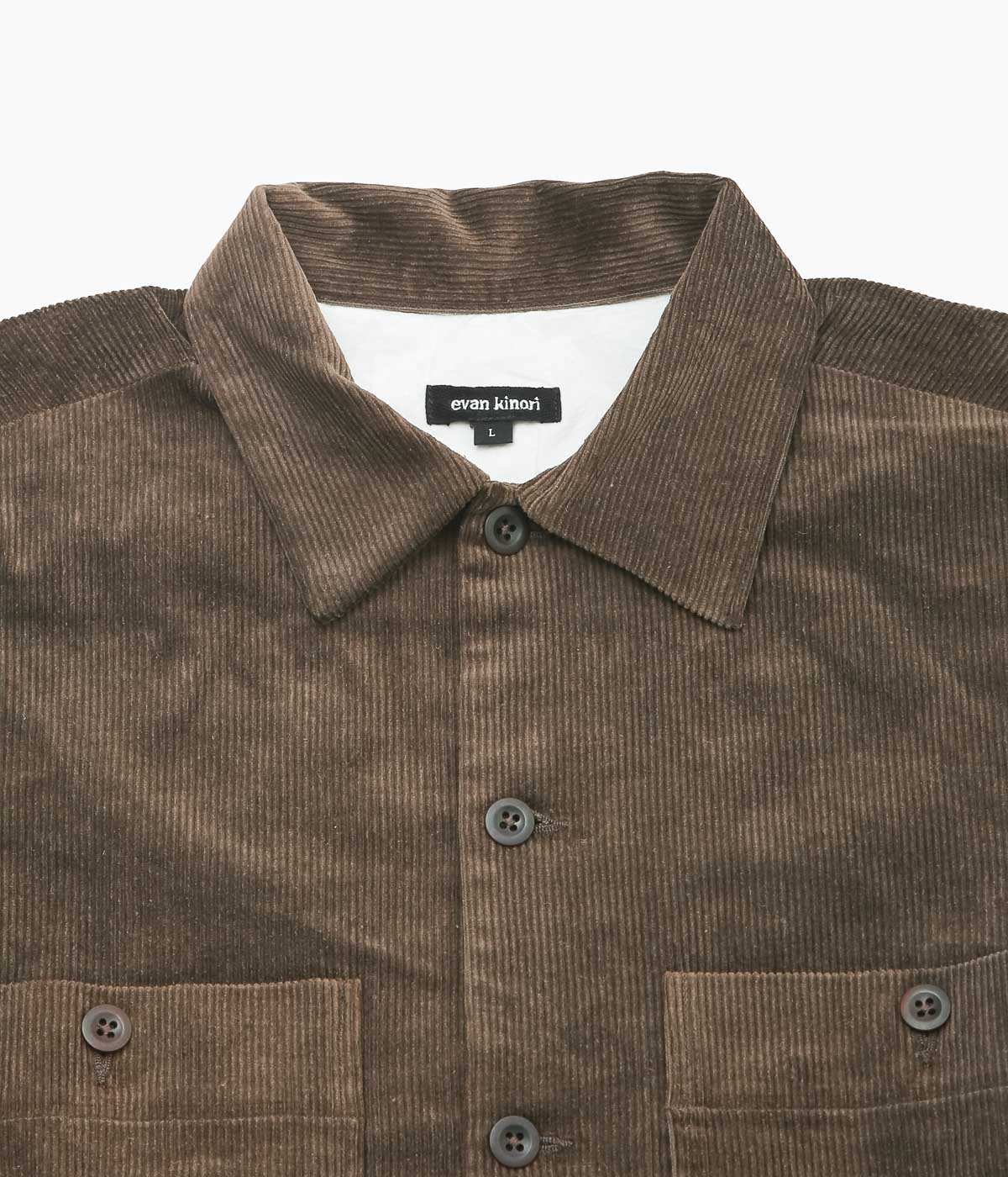 evan kinori/field shirt　ブラウン系 Evan Kinori Field Shirt Two, Beige/Brown – Glasswing