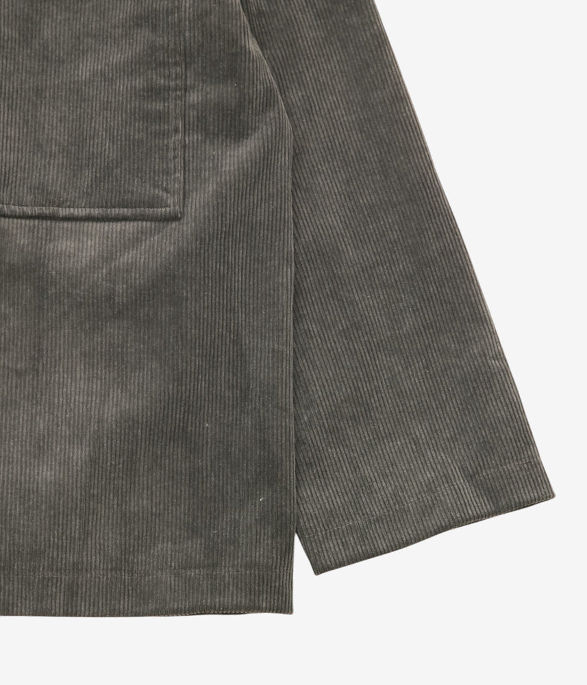 EVAN KINORI ''FIELD SHIRT TWO | CARBON DYED CORDUROY'' (CHARCOAL)