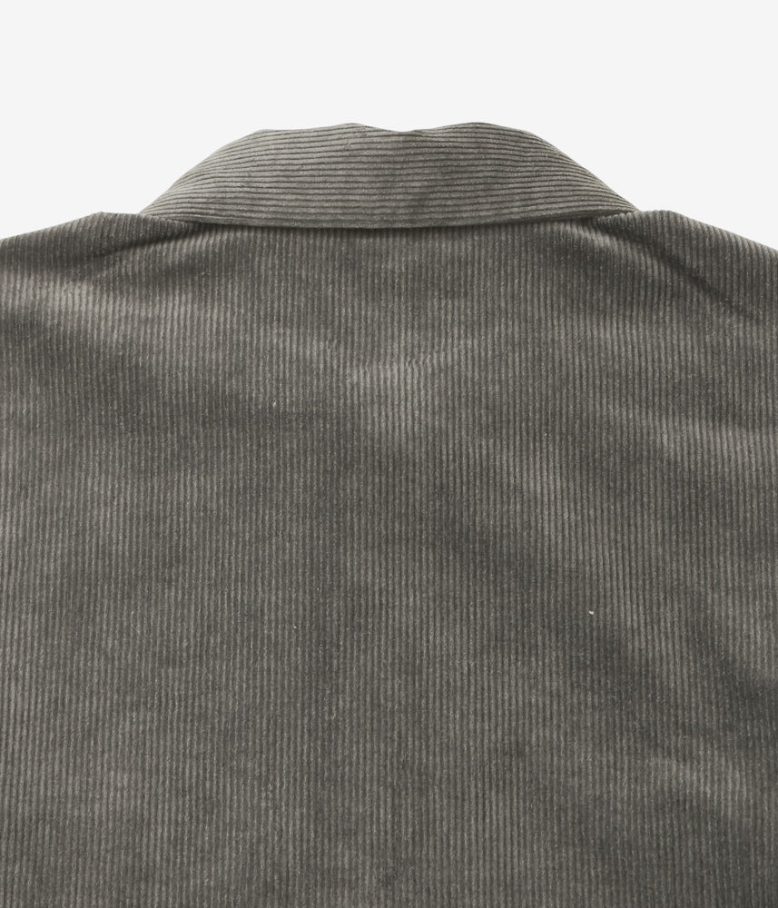 EVAN KINORI ''FIELD SHIRT TWO | CARBON DYED CORDUROY'' (CHARCOAL)